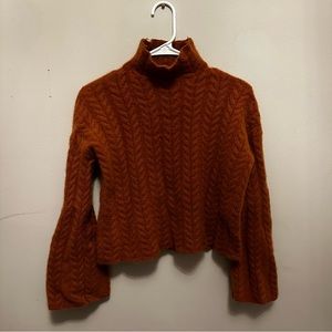 Cashmere bell sleeve sweater